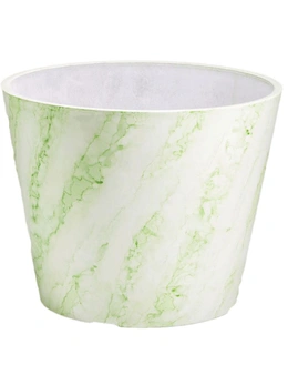 Designer Plants Green & White Imitation Marble Pot