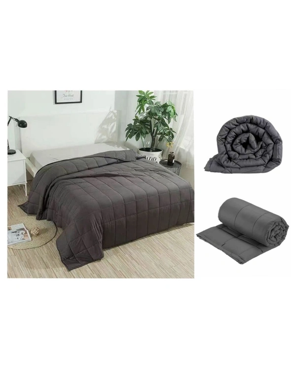 Benson Weighted Blanket Stress Relieving - Anthracite 150 x 200cm 7KG, hi-res image number null