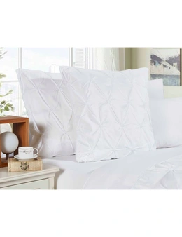 Fabric Fantastic Diamond Pintuck Premium Ultra Soft European Pillowcases 2-Pack