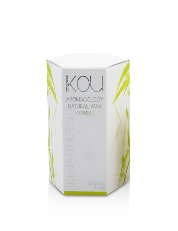 iKOU Eco-Luxury Aromacology Natural Wax Candle Glass - Happiness (Coconut & Lime), hi-res image number null