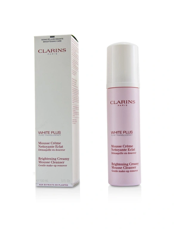 Clarins White Plus Pure Translucency Brightening Creamy Mousse Cleanser 150ml/5oz, hi-res image number null