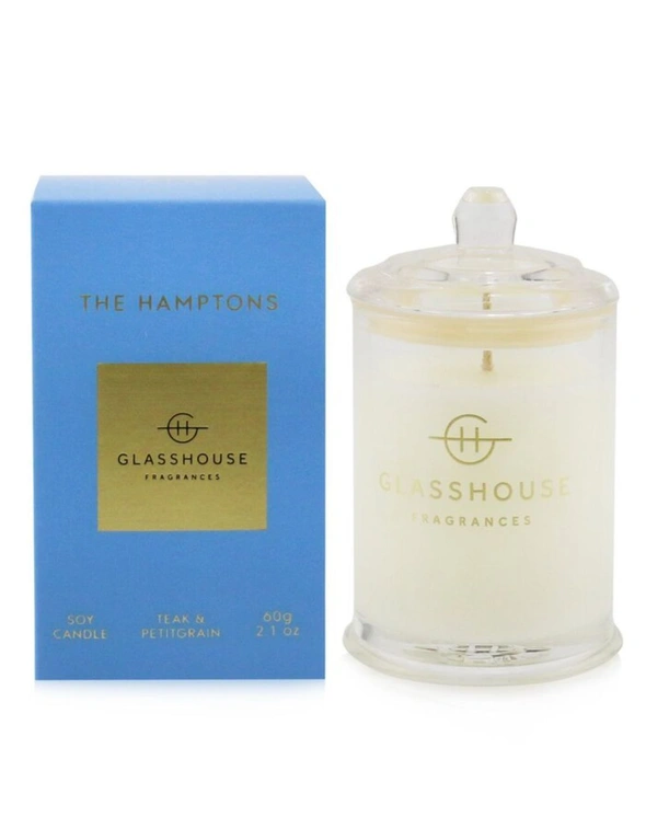 Glasshouse Triple Scented Soy Candle - The Hamptons (Teak & Petitgrain) 60g/2.1oz, hi-res image number null