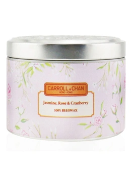 The Candle Company (Carroll & Chan) 100% Beeswax Tin Candle - Jasmine Rose Cranberry (8x6) cm
