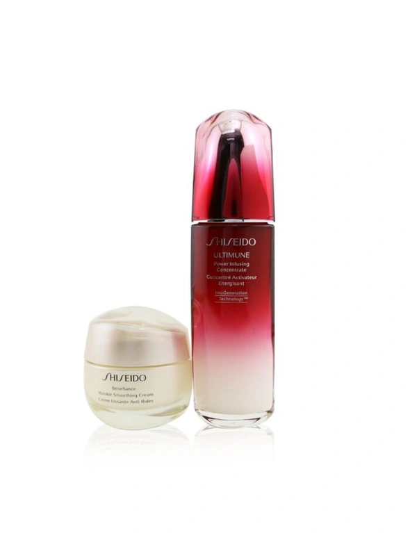 Shiseido Defend & Regenerate Power Wrinkle Smoothing Set: Ultimune Power Infusing Concentrate N 100ml + Benefiance Wrinkle Smoothing Cream 50ml 2pcs, hi-res image number null