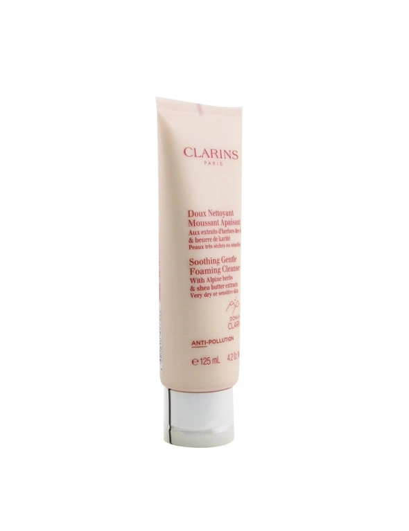 Clarins Soothing Gentle Foaming Cleanser with Alpine Herbs & Shea Butter Extracts - Very Dry or Sensitive Skin 125ml/4.2oz, hi-res image number null