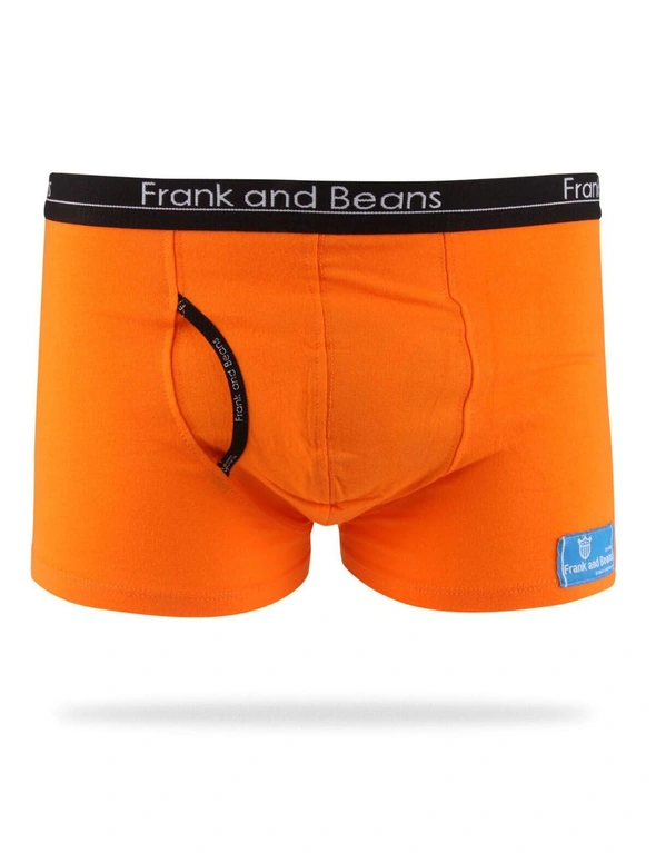 Frank and Beans Orange Boxer Briefs Mens Underwear, hi-res image number null