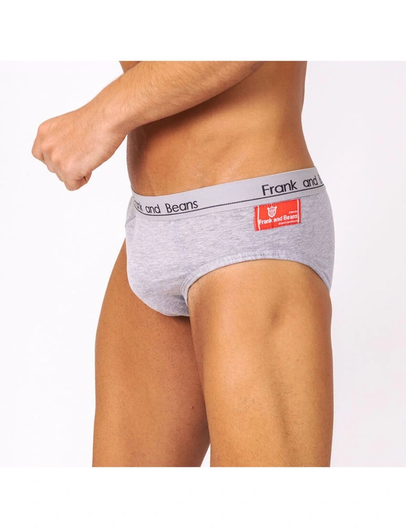 Frank and Beans Grey Briefs Mens Underwear, hi-res image number null