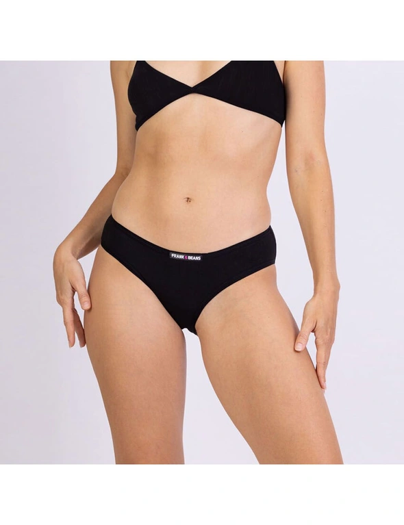 Frank and Beans Black Bikini Brief Womens Underwear, hi-res image number null