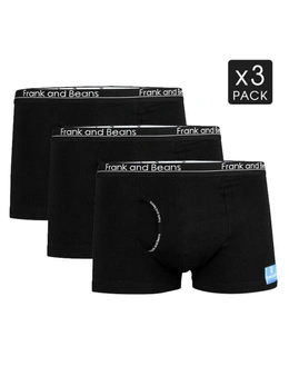 Frank and Beans Boxer Briefs 3 Packs Black Mens Underwear