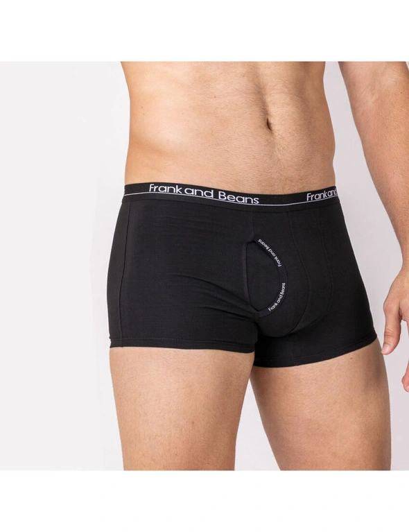 Frank and Beans Boxer Briefs 3 Packs Black Mens Underwear, hi-res image number null