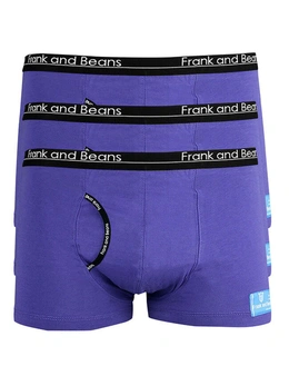Frank and Beans Boxer Briefs 3 Packs Purple Mens Underwear