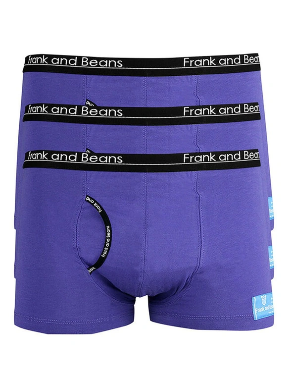 Frank and Beans Boxer Briefs 3 Packs Purple Mens Underwear, hi-res image number null
