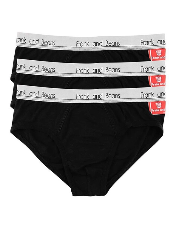 Frank and Beans Fella Front Briefs 3 Packs Black Mens Underwear, hi-res image number null