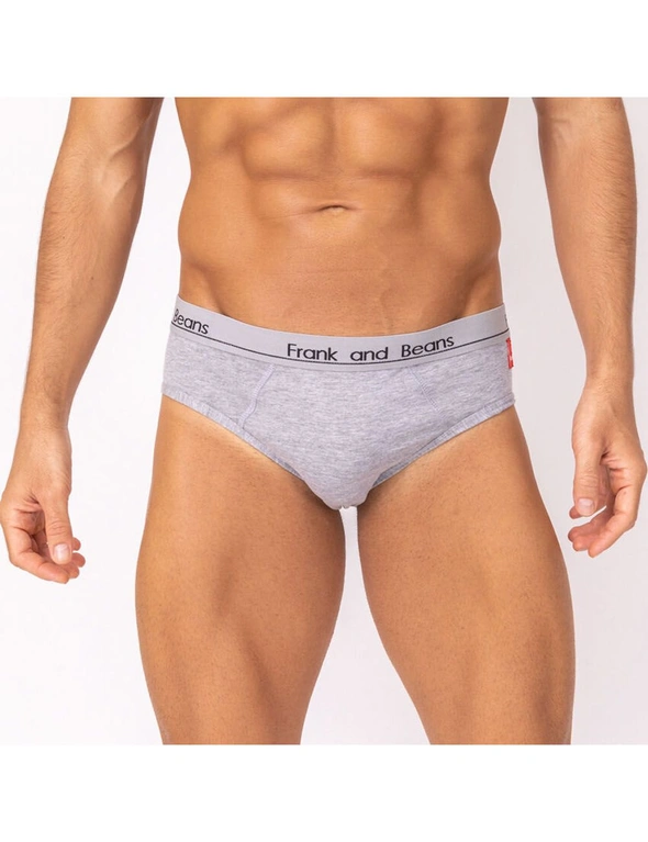 Frank and Beans Fella Front Briefs 3 Packs Grey Mens Underwear, hi-res image number null