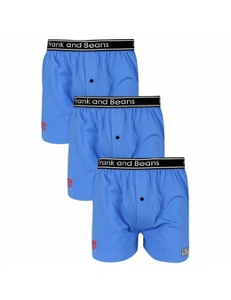 Frank and Beans Boxer Shorts 3 Packs Blue Mens Underwear