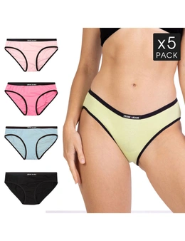 Frank and Beans Bikini Brief 5 Mix Colour Pack Womens Underwear