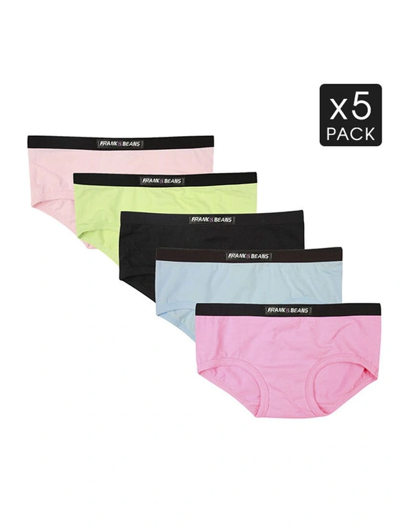 Frank and Beans Full Brief 5 Mix Colour Pack Womens Underwear