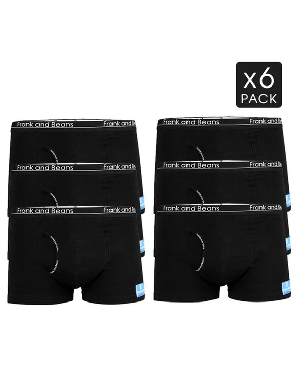 Frank and Beans Boxer Briefs 6 Packs Black Mens Underwear, hi-res image number null