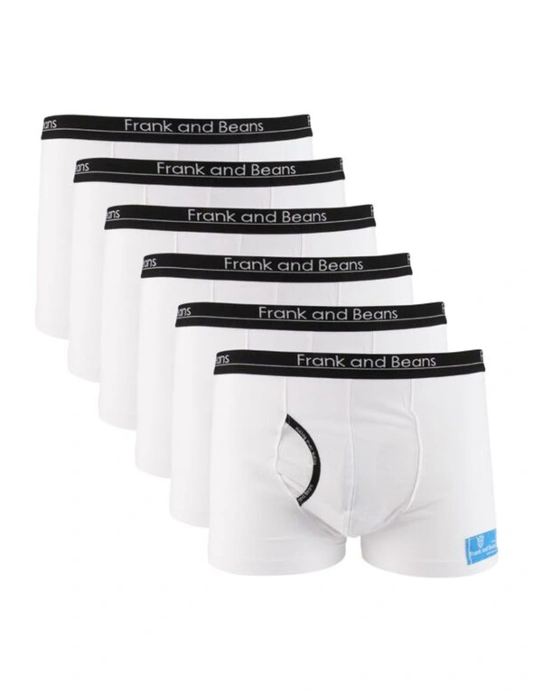 Frank and Beans Boxer Briefs 6 Packs White Mens Underwear, hi-res image number null