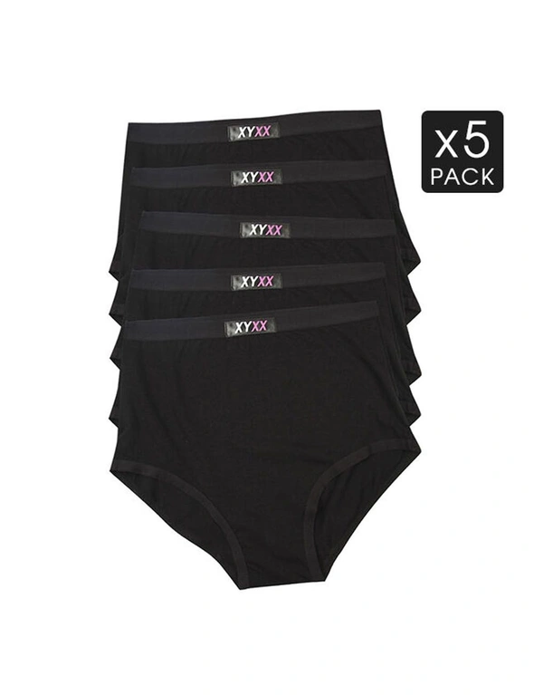 Frank and Beans Full Brief 5 Black Pack XY Edition Womens Underwear, hi-res image number null