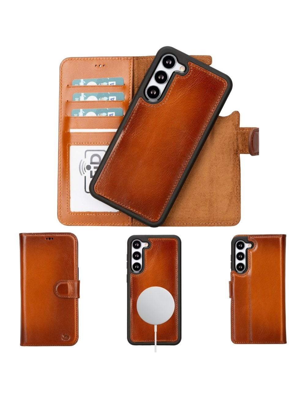 TORONATA Luxe Buffalo Leather Samsung Galaxy S24 Plus Wallet Case with ...