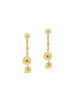 By F&R Contemporary Double Drop Ball Earrings - Gold