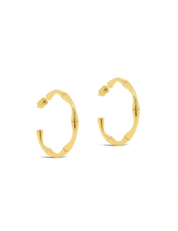 By F&R Contemporary Bamboo Hoop Earrings