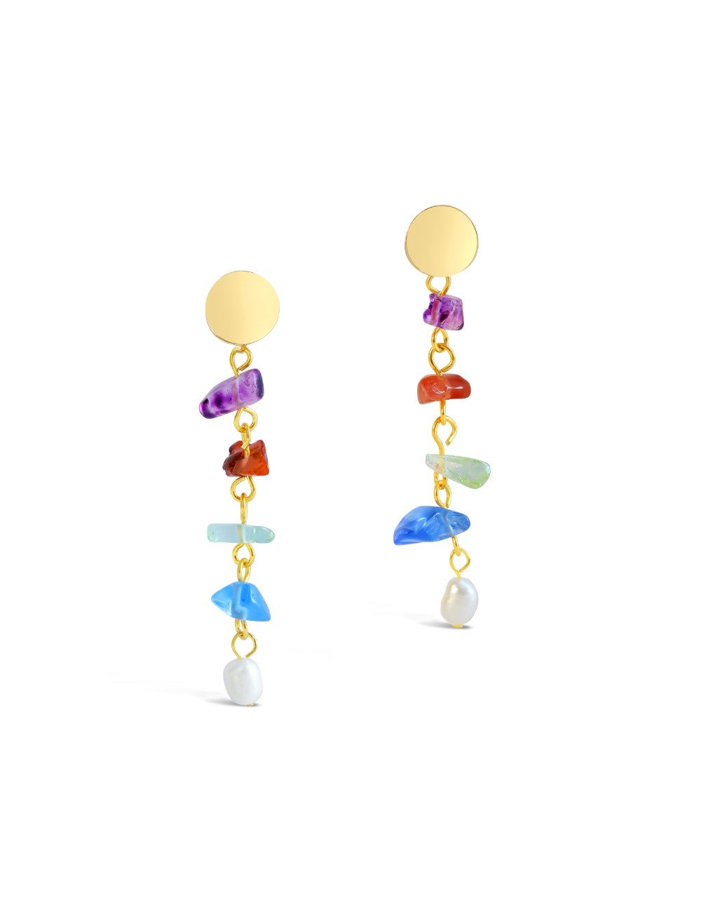 By F&R Kandi Island Mixed Gemstones & Baroque Pearl Earrings | Millers ...