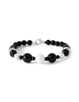 By F&R Dominique Faceted Onyx Bracelet