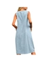 Cotton and Linen Sleeveless Pocket Dress, hi-res