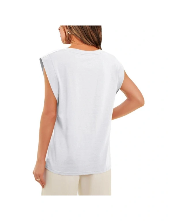 Round Neck Loose Short Sleeves T Shirt, hi-res image number null