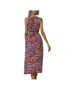 Printed Lace-up Waistline Sleeveless Dress, hi-res
