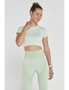 Jerf Womens Captiva Green Seamless Crop Top with Short Sleeves - L, hi-res