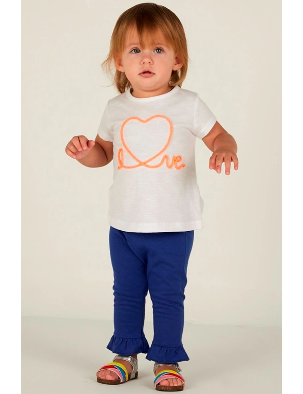 Mamino Baby Girl Love Ruffle Pant and T-Shirt 2 Pieces Set, hi-res image number null