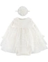 Idilbaby Girl Jessica White Ceremony Dress Long Sleeves Body and Headband Set of 3 - 9-12 months, hi-res