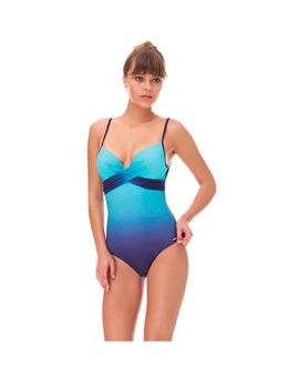 Aqua Perla Womens Sonia Gradient Color One Piece Swimwear SPF50+
