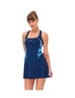 Aqua Perla Womens Clarette Swimdress Navy Blue Spf50+, hi-res