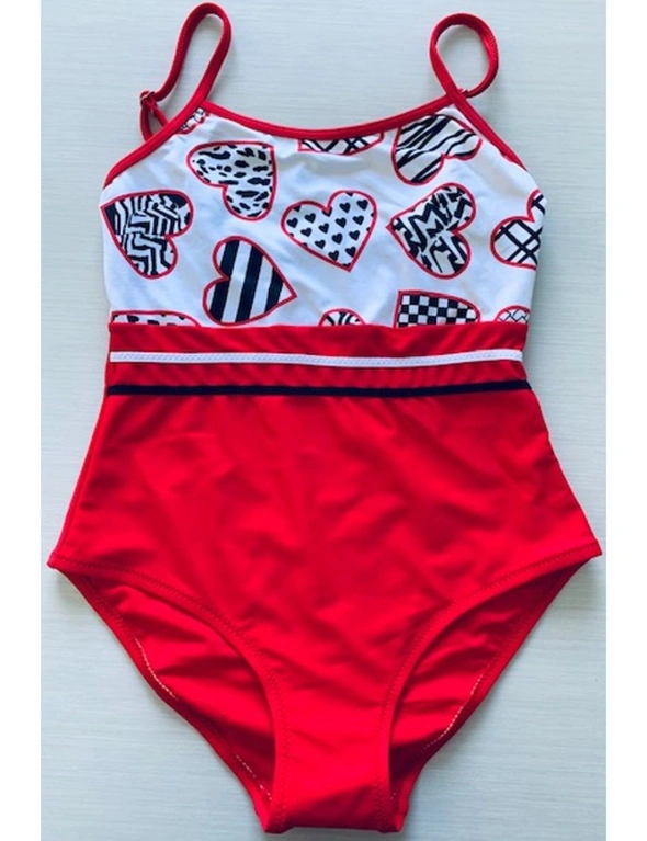 Aqua Perla Girl Candy Red SPF50+ One Piece Swimwear, hi-res image number null