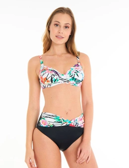 Aqua Perla Womens Rayuela Printed Wired Bikini Top SPF 50+ - 44 (16 or XXL)
