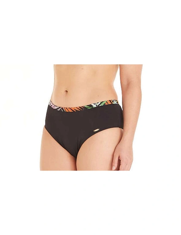 Aqua Perla Womens Louisa Black and Print Bikini Bottom Plus size Spf50+ - 50 (22 or 5XL), hi-res image number null