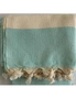 Aqua Perla Isparta Turkish Towel Mint Green White Peshtemal Cotton, hi-res