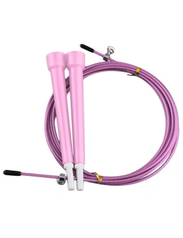 3 Metre Adjustable Steel Skipping Ropes Jump Cardio Exercise Fitness Gym Crossfit - Pink