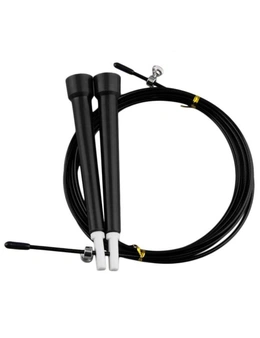 3 Metre Adjustable Steel Skipping Ropes Jump Cardio Exercise Fitness Gym Crossfit - Black