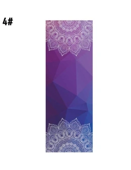 Colourful Mandala Yoga Towel Non-Slip Portable Travel Pilates Blanket - Purple And Dark Blue