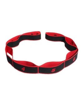 Yoga Stretching Multi Loop Strap Pilates Gym Flexibility Home Exercise Fitness Workout - Red Black