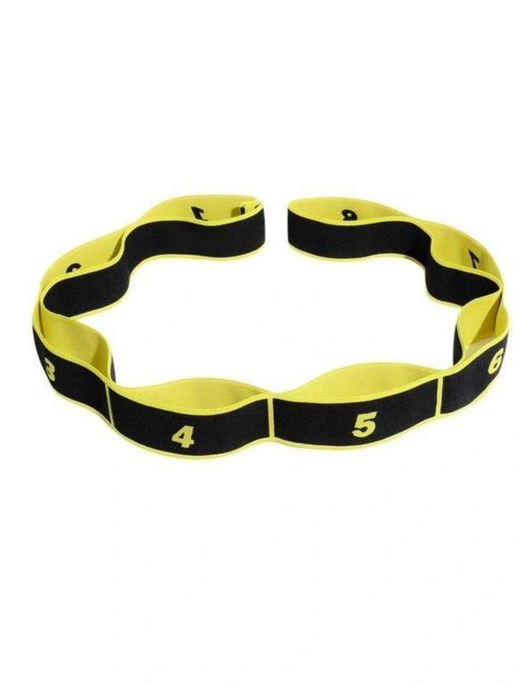 Yoga Stretching Multi Loop Strap Pilates Gym Flexibility Home Exercise Fitness Workout - Yellow Black, hi-res image number null