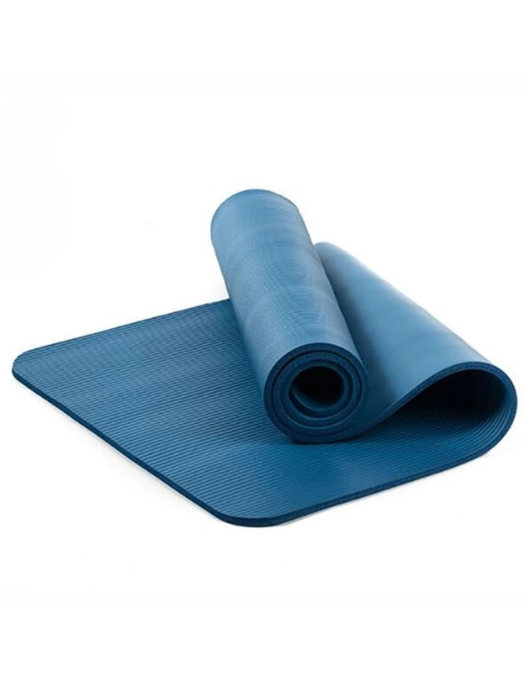 Yoga Mat Non Slip Exercise Fitness Workout Pilates Gym Mats Durable Thick Pad - Blue, hi-res image number null