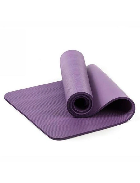 Yoga Mat Non Slip Exercise Fitness Workout Pilates Gym Mats Durable Thick Pad - Purple, hi-res image number null