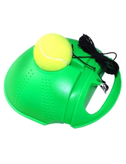 Solo Tennis Trainer With Balls Rebound Ball Practice Training Solo Exercise Home Fitness - Green