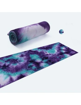 6 Colours Yoga Towel Mat Non-Slip Pilates Portable Exercise Mat Home Fitness- Purple